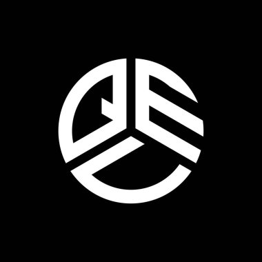 Siyah arkaplanda QEV harf logosu tasarımı. QEV yaratıcı harflerin baş harfleri logo kavramı. QEV harf tasarımı.