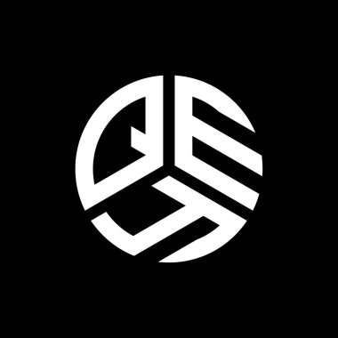 Siyah arka planda QEY harfi logo tasarımı. QEY yaratıcı harflerin baş harfleri logo kavramı. QEY harf tasarımı.