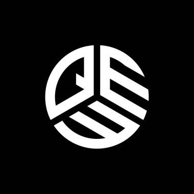 Siyah arkaplanda QEW harf logosu tasarımı. QEW yaratıcı harflerin baş harfleri logo kavramı. QEW harf tasarımı.