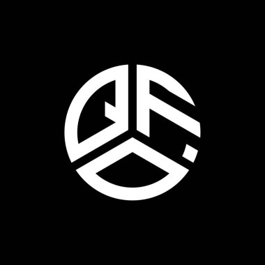 Siyah arka planda QFO harfi logo tasarımı. QFO yaratıcı harflerin baş harfleri logo kavramı. QFO harf tasarımı.
