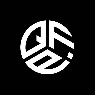 QFP harf logo tasarımı siyah arkaplan üzerine. QFP yaratıcı harflerin baş harfleri logo kavramı. QFP harf tasarımı.