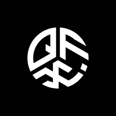 QFX harfi logo tasarımı siyah arkaplan üzerine. QFX yaratıcı harflerin baş harfleri logo kavramı. QFX harf tasarımı.