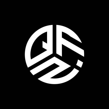 QFZ harfi logo tasarımı siyah arkaplan üzerine. QFZ yaratıcı harflerin baş harfleri logo kavramı. QFZ harf tasarımı.
