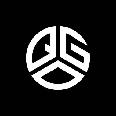 QGO harfi logo tasarımı siyah arkaplan üzerine. QGO yaratıcı harflerin baş harfleri logo kavramı. QGO harf tasarımı.