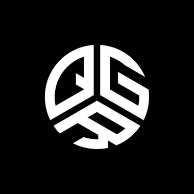 Siyah arkaplanda QGR harf logosu tasarımı. QGR yaratıcı harflerin baş harfleri logo kavramı. QGR harf tasarımı.