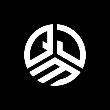 QJM harf logo tasarımı siyah arkaplan üzerine. QJM yaratıcı harflerin baş harfleri logo kavramı. QJM harf tasarımı.