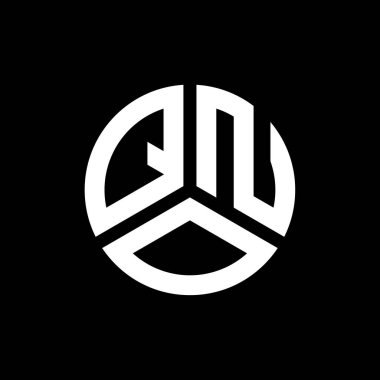 QNO harf logo tasarımı siyah arkaplan üzerine. QNO yaratıcı harflerin baş harfleri logo kavramı. QNO harf tasarımı.