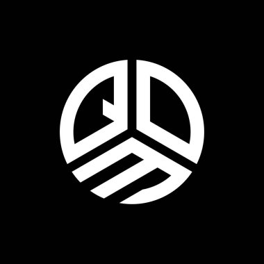 Siyah arkaplanda QOM harf logosu tasarımı. QOM yaratıcı harflerin baş harfleri logo kavramı. QOM harf tasarımı.