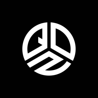 QOZ harfi logo tasarımı siyah arkaplan üzerine. QOZ yaratıcı harflerin baş harfleri logo kavramı. QOZ harf tasarımı.