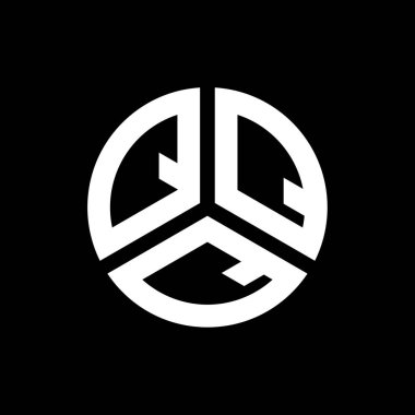 QQQ harfi logo tasarımı siyah arkaplan üzerine. QQQ yaratıcı harflerin baş harfleri logo kavramı. QQQ harf tasarımı.
