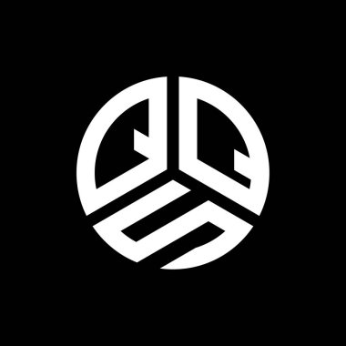QQS harfi logo tasarımı siyah arkaplan üzerine. QQS yaratıcı harflerin baş harfleri logo kavramı. QQS harf tasarımı.