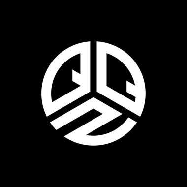 Siyah arkaplanda QQZ harfi logo tasarımı. QQZ yaratıcı harflerin baş harfleri logo kavramı. QQZ harf tasarımı.
