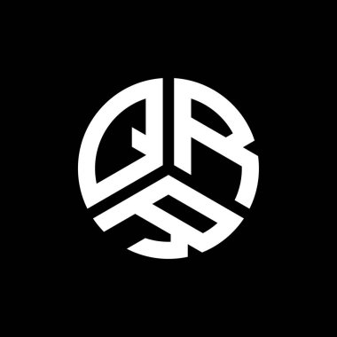 Siyah arkaplanda QRR harfi logo tasarımı. QRR yaratıcı harflerin baş harfleri logo kavramı. QRR harf tasarımı.