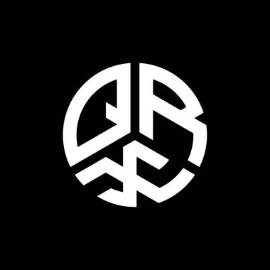 QRX harfi logo tasarımı siyah arkaplan üzerine. QRX yaratıcı harflerin baş harfleri logo kavramı. QRX harf tasarımı.