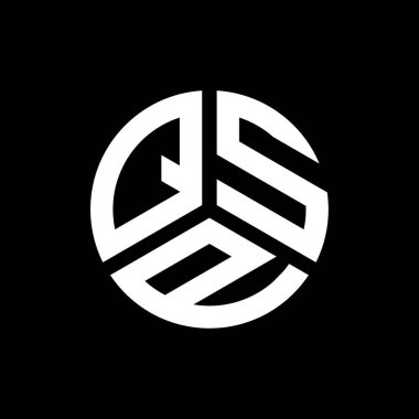 QSP harfi logo tasarımı siyah arkaplan üzerine. QSP yaratıcı harflerin baş harfleri logo kavramı. QSP harf tasarımı.