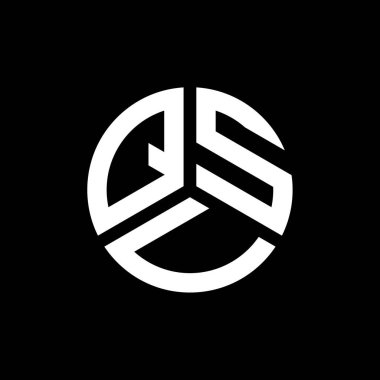 QSV harf logo tasarımı siyah arkaplan üzerine. QSV yaratıcı harflerin baş harfleri logo kavramı. QSV harf tasarımı.