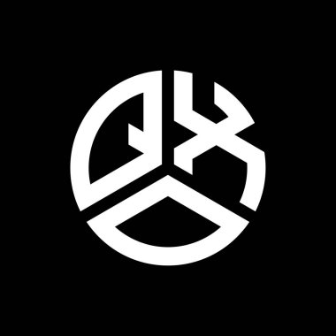 Siyah arkaplanda QXO harf logosu tasarımı. QXO yaratıcı harf logosu konsepti. QXO harf tasarımı.