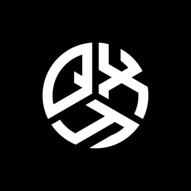 Siyah arkaplanda QXY harf logosu tasarımı. QXY yaratıcı harflerin baş harfleri logo kavramı. QXY harf tasarımı.