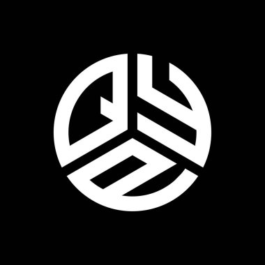 QYP harfi logo tasarımı siyah arkaplan üzerine. QYP yaratıcı harflerin baş harfleri logo kavramı. QYP harf tasarımı.