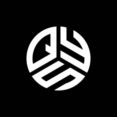 QYS harfi logo tasarımı siyah arkaplan üzerine. QYS yaratıcı harf logosu konsepti. QYS harf tasarımı.