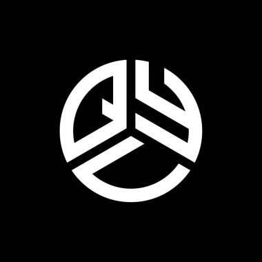 QYV harf logo tasarımı siyah arkaplan üzerine. QYV yaratıcı harflerin baş harfleri logo kavramı. QYV harf tasarımı.