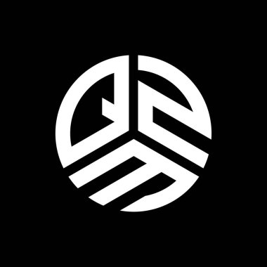 Siyah arkaplanda QZM harf logosu tasarımı. QZM yaratıcı harflerin baş harfleri logo kavramı. QZM harf tasarımı.