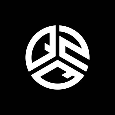 QZQ harfi logo tasarımı siyah arkaplan üzerine. QZQ yaratıcı harflerin baş harfleri logo kavramı. QZQ harf tasarımı.