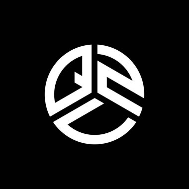 QZV harfi logo tasarımı siyah arkaplan üzerine. QZV yaratıcı harf logosu konsepti. QZV harf tasarımı.