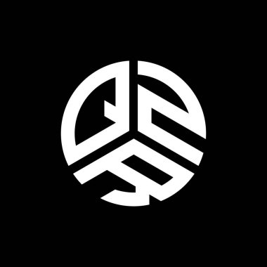Siyah arkaplanda QZR harf logosu tasarımı. QZR yaratıcı harflerin baş harfleri logo kavramı. QZR harf tasarımı.