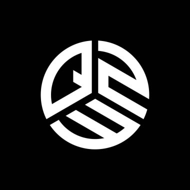 Siyah arkaplanda QZW harf logosu tasarımı. QZW yaratıcı harflerin baş harfleri logo kavramı. QZW harf tasarımı.