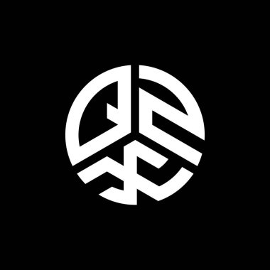 Siyah arkaplanda QZX harf logosu tasarımı. QZX yaratıcı harflerin baş harfleri logo kavramı. QZX harf tasarımı.