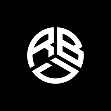 Siyah arka planda RBD harf logosu tasarımı. RBD yaratıcı harflerin baş harfleri logo kavramı. RBD harf tasarımı.