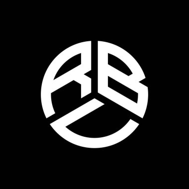 Siyah arka planda RBU harf logosu tasarımı. RBU yaratıcı harflerin baş harfleri logo kavramı. RBU harf tasarımı.