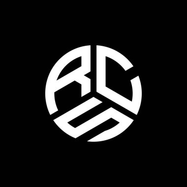 Siyah arkaplanda RCS harf logosu tasarımı. RCS yaratıcı harflerin baş harfleri logo kavramı. RCS harf tasarımı.