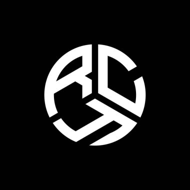 Siyah arka planda RCY harf logosu tasarımı. RCY yaratıcı harflerin baş harfleri logo kavramı. RCY harf tasarımı.