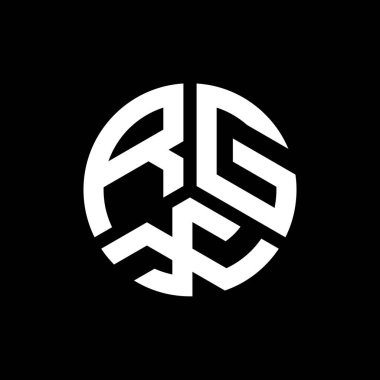 Siyah arkaplanda RGX harf logosu tasarımı. RGX yaratıcı harflerin baş harfleri logo kavramı. RGX harf tasarımı.