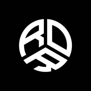 Siyah arka planda ROR harf logosu tasarımı. ROR yaratıcı harflerin baş harfleri logo kavramı. ROR harf tasarımı.
