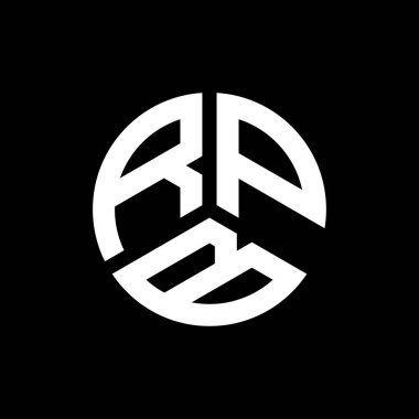 Siyah arka planda RPB harfi logo tasarımı. RPB yaratıcı harflerin baş harfleri logo kavramı. RPB harf tasarımı.