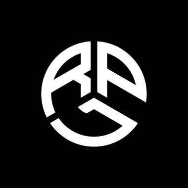 Siyah arkaplanda RPL harf logosu tasarımı. RPL yaratıcı harflerin baş harfleri logo kavramı. RPL harf tasarımı.