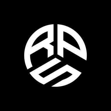 Siyah arka planda RPS harfli logo tasarımı. RPS yaratıcı harfler logosu konsepti. RPS harf tasarımı.