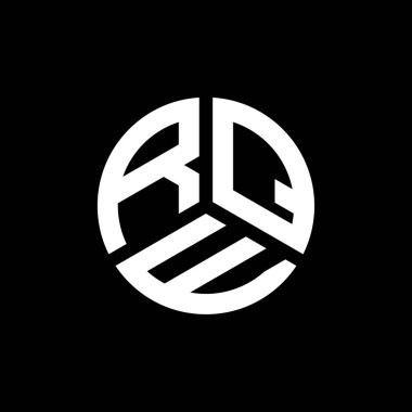 Siyah arka planda RQE harf logosu tasarımı. RQE yaratıcı harflerin baş harfleri logo kavramı. RQE harf tasarımı.
