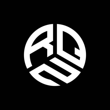 Siyah arka planda RQN harf logosu tasarımı. RQN yaratıcı harflerin baş harfleri logo kavramı. RQN harf tasarımı.