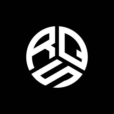 Siyah arka planda RQS harf logosu tasarımı. RQS yaratıcı harflerin baş harfleri logo kavramı. RQS harf tasarımı.