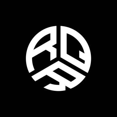 Siyah arka planda RQR harf logosu tasarımı. RQR yaratıcı harflerin baş harfleri logo kavramı. RQR harf tasarımı.