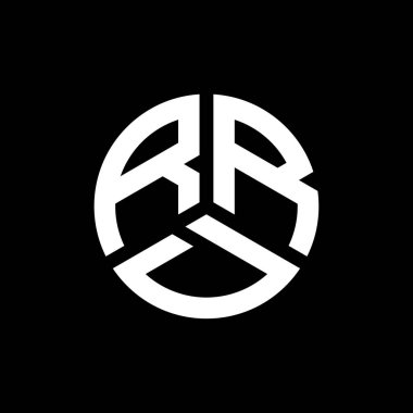 Siyah arka planda RRD harf logosu tasarımı. Ar-Ge yaratıcı harflerin baş harfleri logo kavramı. RRD harf tasarımı.