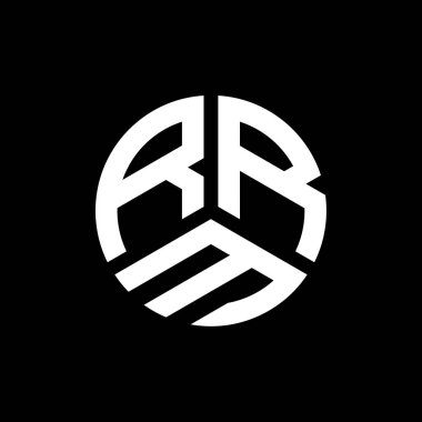 Siyah arka planda RRM harf logosu tasarımı. RRM yaratıcı harflerin baş harfleri logo kavramı. RRM harf tasarımı.