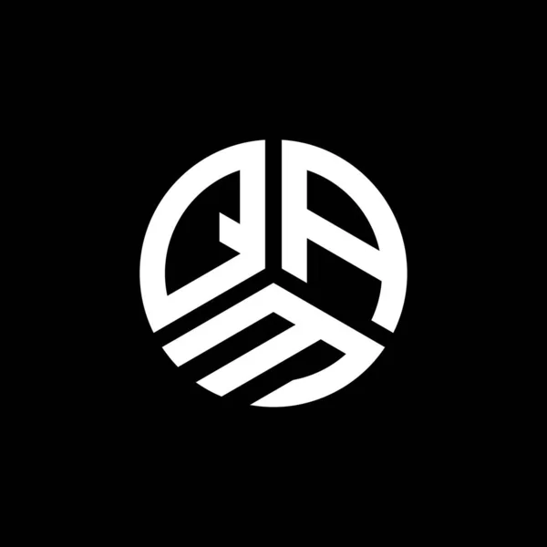 Projeto Logotipo Carta Qam Fundo Preto Qam Criativo Iniciais Conceito — Vetor de Stock