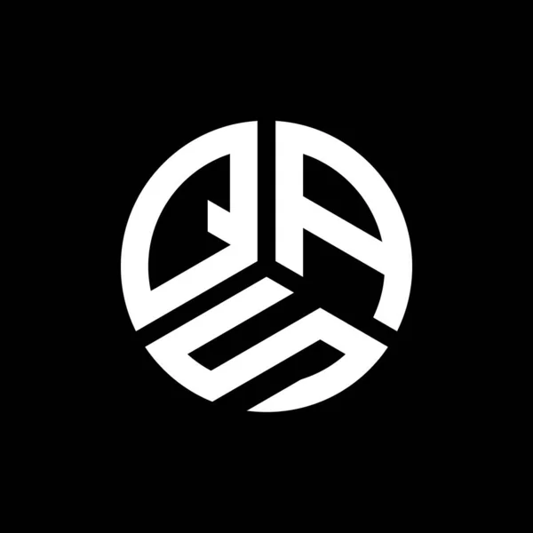 Logo Della Lettera Qas Sfondo Nero Qas Creative Iniziali Lettera — Vettoriale Stock
