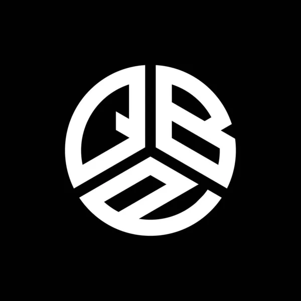 Siyah Arkaplanda Qbp Harf Logosu Tasarımı Qbp Yaratıcı Harflerin Baş — Stok Vektör