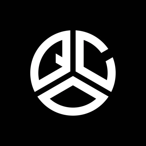 Qco Lettre Logo Design Sur Fond Noir Qco Initiales Créatives — Image vectorielle